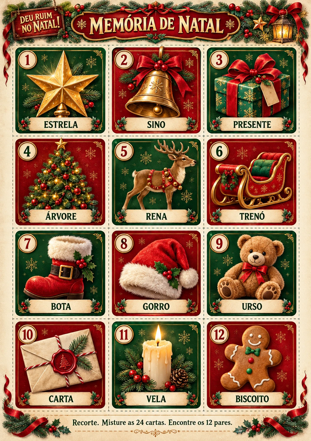Cartas reais do jogo da memória
