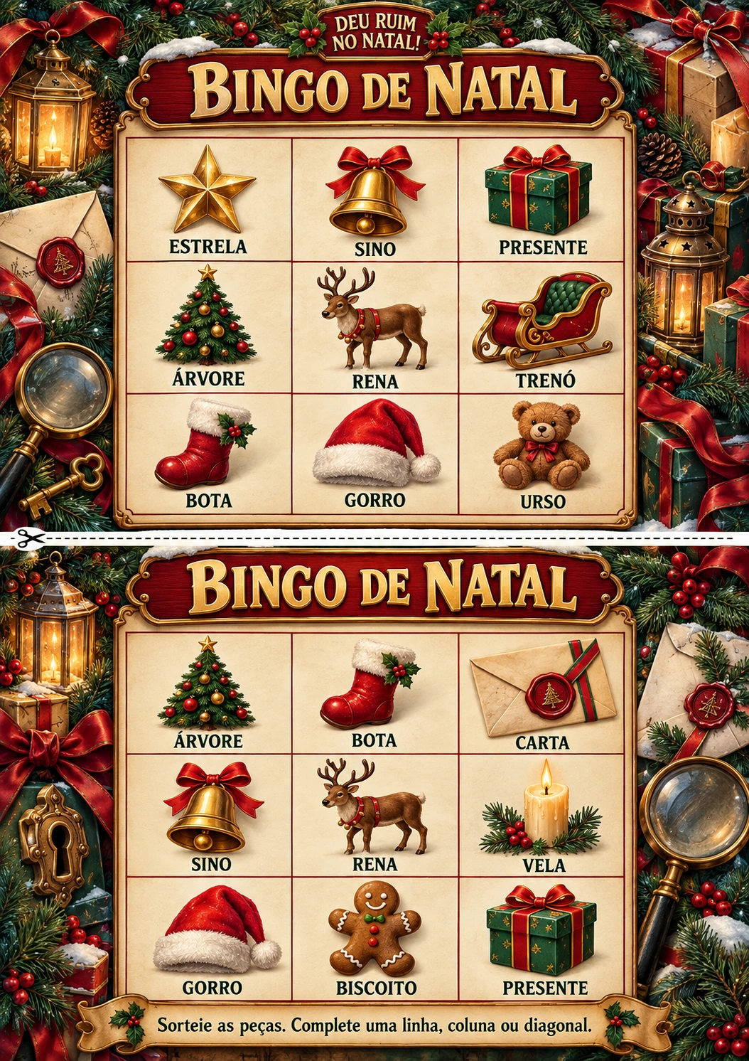 Cartela real do bingo