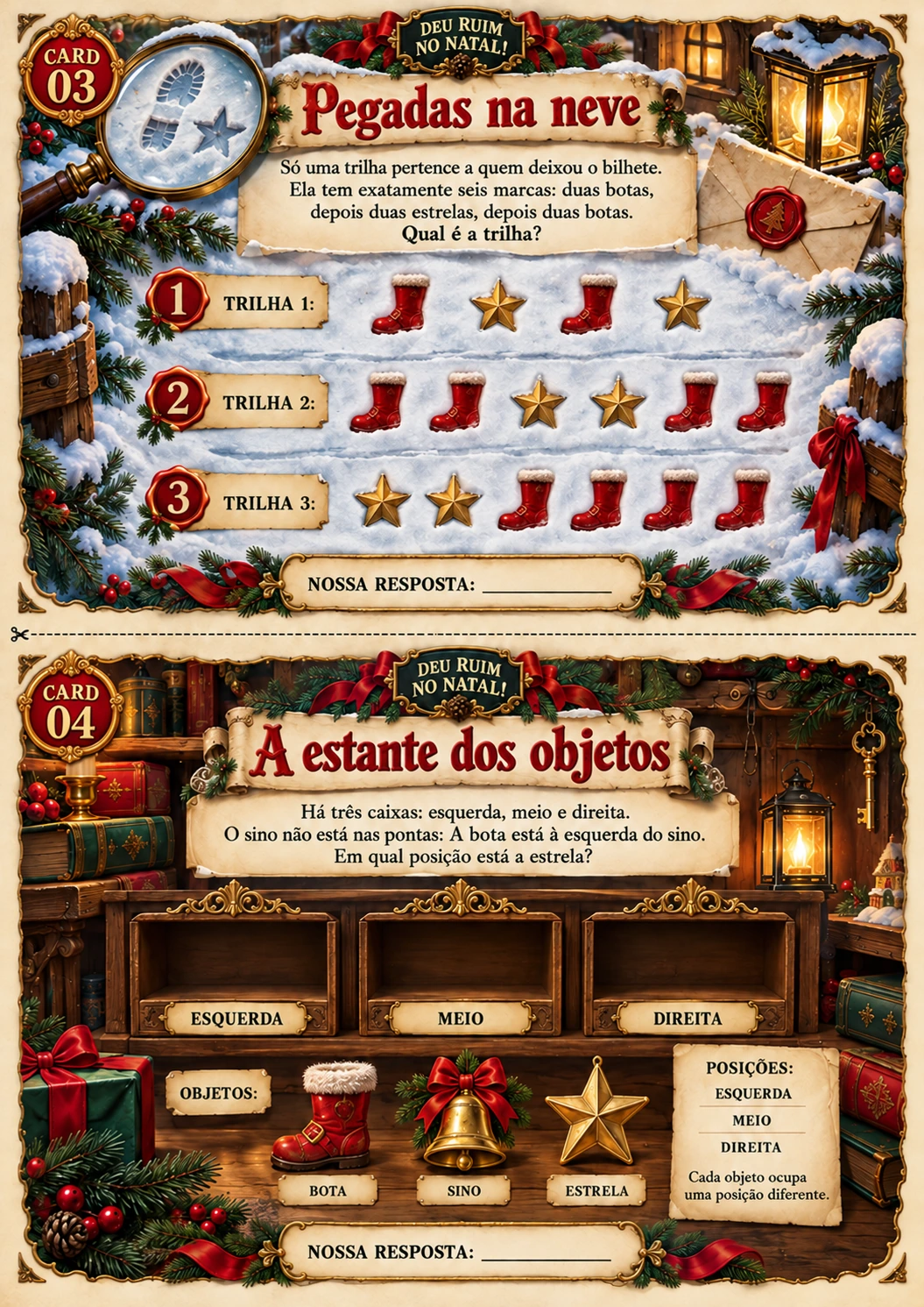 Card real do enigma A estante dos objetos